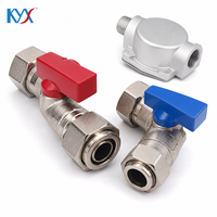 Ensemble de 4 vannes à boisseau sphérique en aluminium et plastique, filtre à eau et à gaz pour accessoires de système de chauffage de chaudière murale à gaz