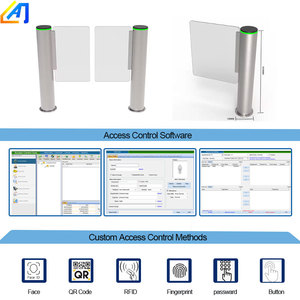 ソース製造オフィスエントランス顔認証アクセス制御高速スイングバリア回転式ゲート - Product Image 3