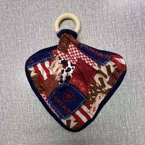 Großhandel Baby Bambus Lovey Bambus faser Anti bakterielle Speichel fänger Wasserdicht Neugeborene Baby Loveys Custom Print - Product Image 6