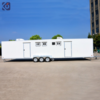 Grande remorque alimentaire mobile, camion de restauration rapide avec cuisine complète, grande remorque avec salle de bain, conteneur de bureau, salon, bar