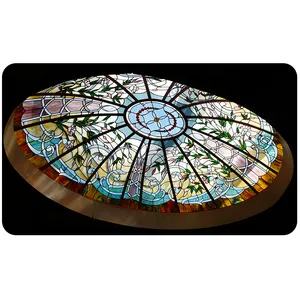 Glasmalerei Architect ural Art Glass Oval Dome Roof Incorporates Opale scent & Jeweled & Clear Glass, um das natürliche Licht herein zulassen