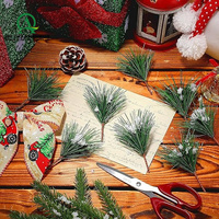 Aiguilles de pin vert artificielles Branches Petites brindilles Tiges Arbre de vacances à feuilles persistantes pour Noël DIY Artisanat Événements Vacances Hiver