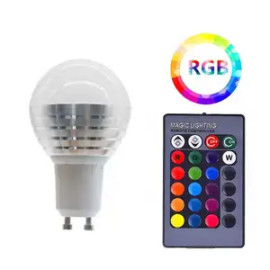 GU10LED電球5WRGBホワイト16色LEDランプリモートコントロールメモリ機能付きの変更可能なRGB電球ライト
