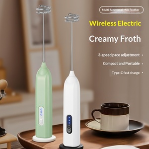 Mousseur à lait sans fil rechargeable USB-C, 3 vitesses, mini-fouet portatif pour café et outils de cuisine - Product Image 2