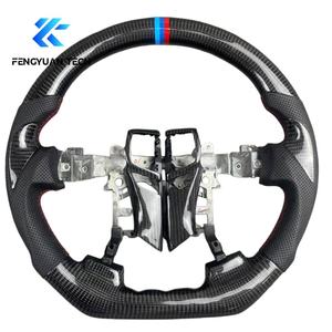 ไม่มีถุงลมนิรภัย<span class=keywords><strong>พวงมาลัย</strong></span>รถยนต์หนังแท้ Alcantara ปลอมแปลงคาร์บอนไฟเบอร์สำหรับ Toyota Reiz MARK X X130 X131 Camry <span class=keywords><strong>2012</strong></span> 2017 - Product Image 4