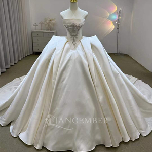 High Quality <b>Sequined</b> Appliques Floral Print Bohemian Pleat Ball Gown Strapless Long Dresses Bespoke Occasion Sparkle Lsjj78 - Product Image 1