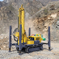Machine de forage de puits d'eau sur chenilles en caoutchouc, plateforme de forage pneumatique, alimentée au diesel, pour le forage industriel et civil, 220 m