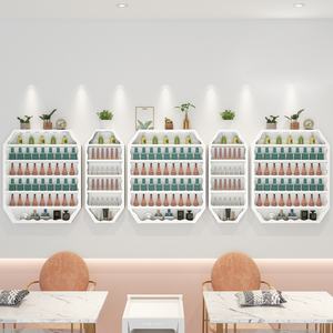 ชั้นวางยาทาเล็บแบบเรียบง่ายทันสมัย ชั้นวางยางตาข่ายสีแดง โครงสร้างโลหะ - Product Image 2