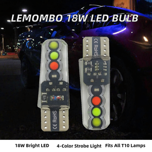 ไฟส่องป้ายทะเบียนรถยนต์ Auto 3030 8SMD 18W 12V LED รุ่นใหม่ ซิลิโคน สี่สี ไฟแฟลชแบบกระพริบ W5w T10 หลอดไฟแบบ Wedge - Product Image 2