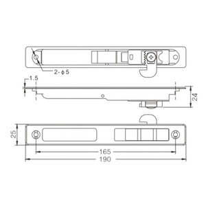 Serrure à crochet pour porte et fenêtre Accessoires de revêtement de peinture <span class=keywords><strong>Loquet</strong></span> pour fenêtre <span class=keywords><strong>coulissante</strong></span> en aluminium - Product Image 2