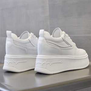 Lefu bianco da donna 2024 estate pelle per il tempo libero traspirante forza uno scarpe da donna nuove - Product Image 5
