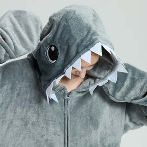 Vente en gros de pyjamas en polaire pour adultes, mignons, en forme d'animaux, <span class=keywords><strong>kigurumi</strong></span>, polaire à capuche, vêtements de nuit, assortis à la famille, cosplay, cadeau de Noël - Product Image 6