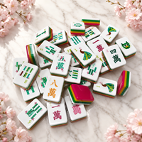 Lot de tuiles de mahjong en acrylique poli avec logo personnalisé, aspect transparent glacé, pour pique-nique, rassemblement en parc, utilisation en extérieur