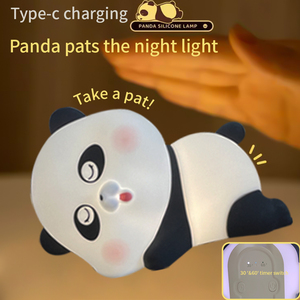 LED Cute Panda Nursery Night Light 3 Gear Regulable Squishy Silicone Night Light Recargable Mesita de noche Lámpara táctil para decoración de habitación - Product Image 6