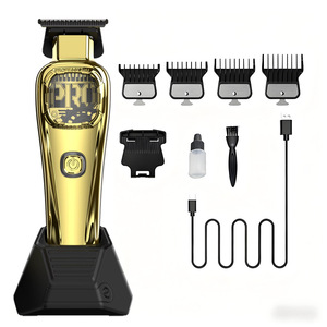 Kit <span class=keywords><strong>de</strong></span> barbier professionnel <span class=keywords><strong>5</strong></span> en 1 : tondeuse à cheveux, tondeuse <span class=keywords><strong>de</strong></span> précision, rasoir, vaporisateur et ventilateur turbo avec coffret cadeau portable - Product Image 4