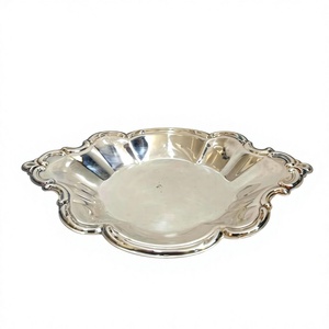 Dining Tableware Silver <b>Shell</b> Dish Food Serving Brass Plate With Custom Design Border <b>Mirror</b> Polish Plates Charger Dish Latest - Product Image 1