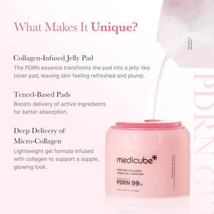Medicube Toner Pads au collagène rose et ADN de saumon – Gelée coréenne apaisante et illuminatrice pour un teint uniforme – Soin coréen pour la peau - Product Image 3