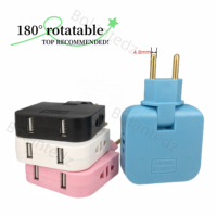 Adaptateur de chargeurs d'extension UE 3 en 1, convertisseur de prise rotatif à 180 degrés pour la charge de téléphones mobiles