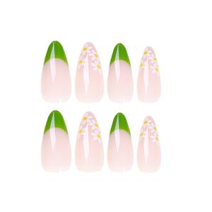 Frenchie Shattered Floral <span class=keywords><strong>Pastel</strong></span> Green candy pour le printemps/<span class=keywords><strong>été</strong></span> 24 pcs presse sur les ongles faux ongles ongles artificiels 1592 - Product Image 3