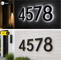 Número de Dirección Personalizado en Metal Sólido Negro Pequeño, Número de Casa de Acero Inoxidable para Hotel, para Exteriores, para Colocar en Azulejos