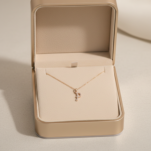 Joyería fina Diseño elegante más popular Diamante natural real brillante Collar de oro de 18 quilates Letra P Colgante Collar Cadena - Product Image 6