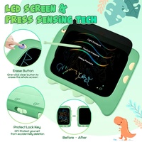 Set Gambar Anak Kustom 8.5" Tablet LCD Warna-warni untuk Anak-anak, Papan Gambar Dinosaurus Lucu, Papan Coretan yang Dapat Dihapus untuk Balita