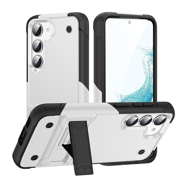 2023 Newest 2 in 1 Armor Shockproof Mobile Phone Case Soft TPU Hard Phone Case With Kickstand PC for Samsung S23
