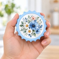 Décapsuleur magnétique personnalisé en plastique pour réfrigérateur, vierges pour sublimation par transfert thermique, décapsuleur 2-en-1 avec dos magnétique pour cuisine