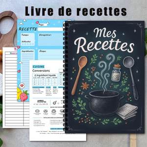 Carnets de recettes personnalisés, journal vierge à pages épaisses, reliure spirale, organisateur de livres de cuisine pour boulangers à domicile, carnets de recettes personnalisés - Product Image 1