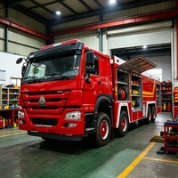 Camion de Secours et de Lutte Contre l'Incendie HOWO 8X4 12 Roues, Vente Directe Usine, pour Aéroports en Afrique, Double Cabine, Grand Coffre de Rangement d'Outils