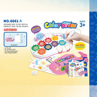 Tableau de dessin en plastique pour enfants, ensemble éducatif de gribouillage et de coloriage, tampons, lumières, stylo magique, jouet d'apprentissage précoce, cadeau pour les 3 ans et plus