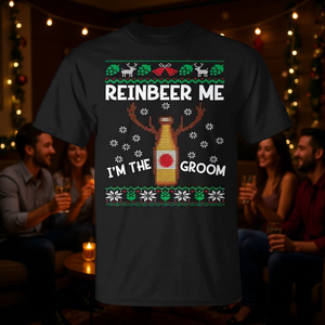 Reinbeer Me I'm The Groom T-shirt de Noël moche et original pour enterrement de vie de garçon - Product Image 3