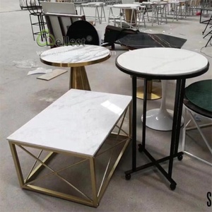 Mármol blanco de mesa redonda superior barra - Product Image 2