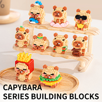 Lot de blocs de construction micro-diamants Tortue Capybara en gros, 227 pièces, mini-briques animales en forme de coquille, fournisseur en vrac, cadeau d'anniversaire