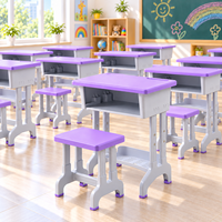 Ensemble Chaise et Pupitre Scolaire OEM ODM en Plastique, Hauteur Fixe avec Plateau Optionnel, pour Distributeurs