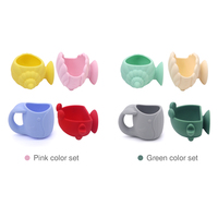 Jouets aquatiques pour enfants en silicone sans moisissure personnalisés 4 en 1 Animaux marins Jouets éducatifs pour bébés Jouets de bain