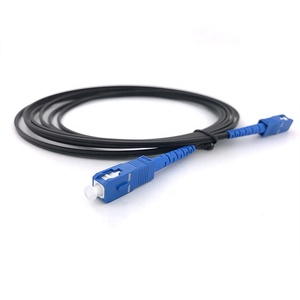 2 Kết Thúc Cáp Thả Trước 1C Đen Singlemode <span class=keywords><strong>Fiber</strong></span> Jumper Với In Nhãn Tùy Chỉnh Đầu Nối SC/UPC Màu Xanh - Product Image 2