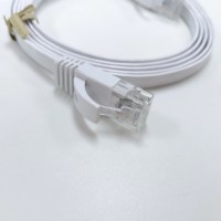 Kabel Patch Cord Cat6 UTP RJ45 Kecepatan Tinggi 30AWG Konduktor Tembaga Selubung PVC Hitam Kabel Jaringan Ethernet Flat untuk Komunikasi