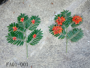 Branche artificielle flamboyante <span class=keywords><strong>de</strong></span> simulation, arbre à flamme, tige <span class=keywords><strong>de</strong></span> <span class=keywords><strong>fleur</strong></span> rouge, décoration intérieure et extérieure pour mariage et jardin - Product Image 1