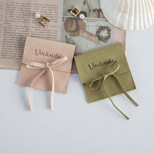 Vinknde Velvet Jewelry <b>Storage</b> Bag Square 8x8cm For Rings Necklaces Packaging Gift <b>Box</b> With Ribbon Bow - Product Image 1