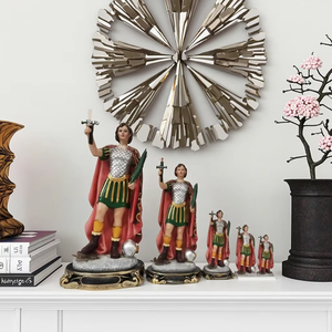 Scultura dell'angelo dell'arcangelo cattolico per le decorazioni del nuovo anno Statua religiosa della resina dello St. - Product Image 4