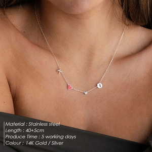 Emanco dropshipping תכשיטים אישית אישית שרשרת rhinstone מכתב חום כוכבי קסם שרשרת כוכבים לנשים - Product Image 2