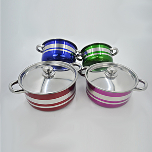 Ensemble de 4 casseroles en acier inoxydable avec couvercles en acier, antiadhésives, 20/22/24/26 cm – Batterie de cuisine et ustensiles de cuisson - Product Image 3