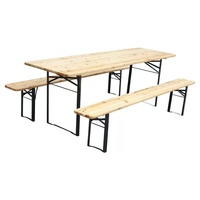 Ensemble de table et bancs pliants en bois pour pique-nique, jardin, extérieur, durable et portable, vente en gros