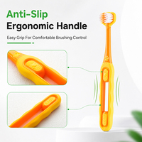 Brosse à dents ergonomique en PBT souple pour enfants, nettoyage doux, soin buccal, lot en gros