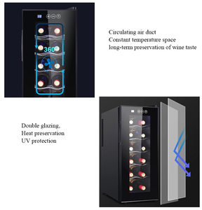 <span class=keywords><strong>Enfriador</strong></span> <span class=keywords><strong>de</strong></span> vino 32L <span class=keywords><strong>12</strong></span> <span class=keywords><strong>botellas</strong></span> Refrigerador <span class=keywords><strong>de</strong></span> vino Gabinete Nevera Independiente - Product Image 3