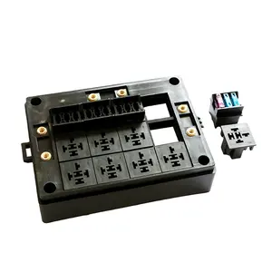 12 Way Blade Fuse Box with Protection Cover Holder Standard Circuit Fuse Holder