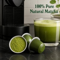 Capsules de thé vert matcha OEM, mélange aromatisé sur mesure, dosettes de latte, emballage de marque privée, machine à café à portion individuelle