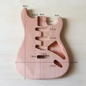 Corps de guitare en acajou non fini, style Stratocaster, pièce à personnaliser en DIY - Product Image 6