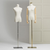 Mannequin de femme en lin et plastique pour magasin de vêtements, buste supérieur, demi-corps, forme de robe
